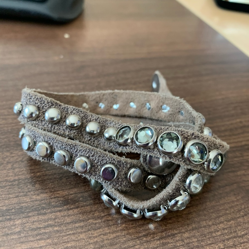 Chan luu Suede wrap silver, copper bracelet